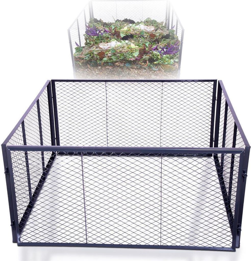 Novatool Composteur de jardin en métal 100x100x50 cm, avec Image du produit 