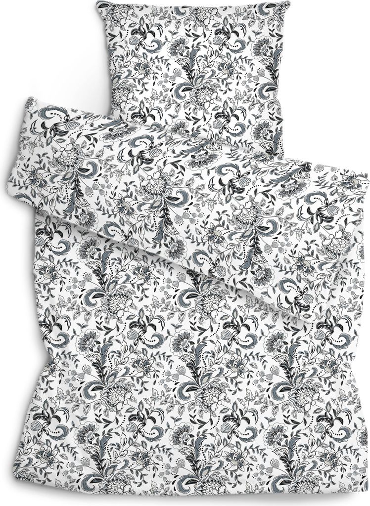 Amilian 2-tlg Set: Bettwäsche 135x200, Kissenbezug: 80x80 cm, 100% Baumwolle, mit Hotelverschluß: weiche Flauschige Bettbezüge, Kopfkissenbezug