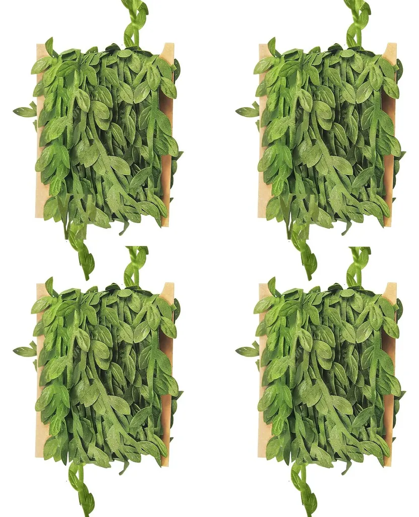 4 Rouleaux Ruban Lierre Artificiel 40m - Feuilles Vertes pour Mariage