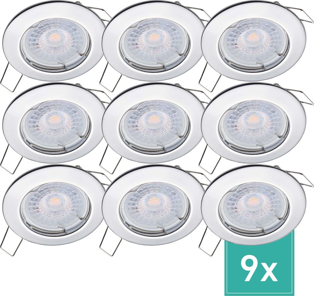 Oktaplex 9er Set LED Spots dimmbar 3-Stufen-Dimmer 4,8W Produktbild 