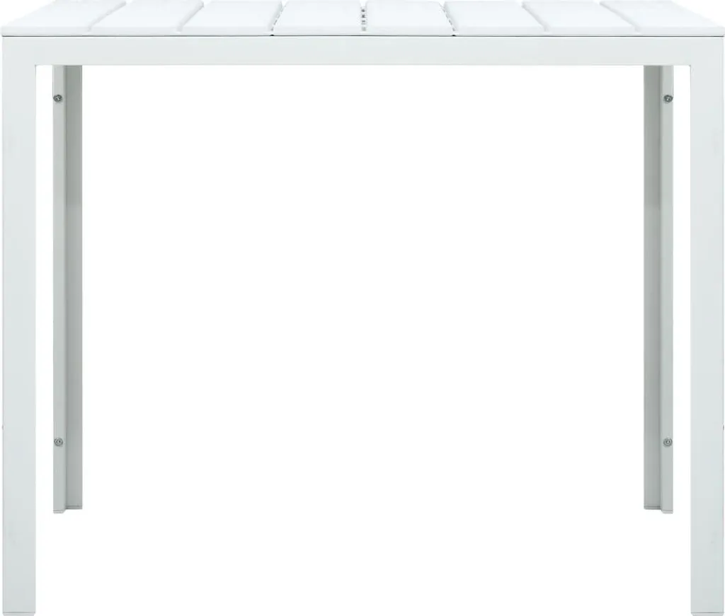 Table basse blanche 78x78x74 cm vidaXL en HDPE aspect bois robuste