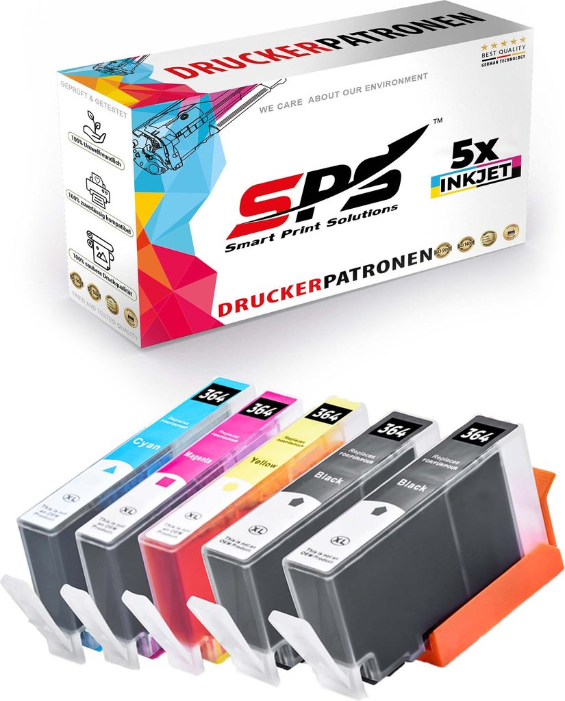5x Tinten HP 364XL Multipack kompatibel für HP Photosmart Premium Plus B209A