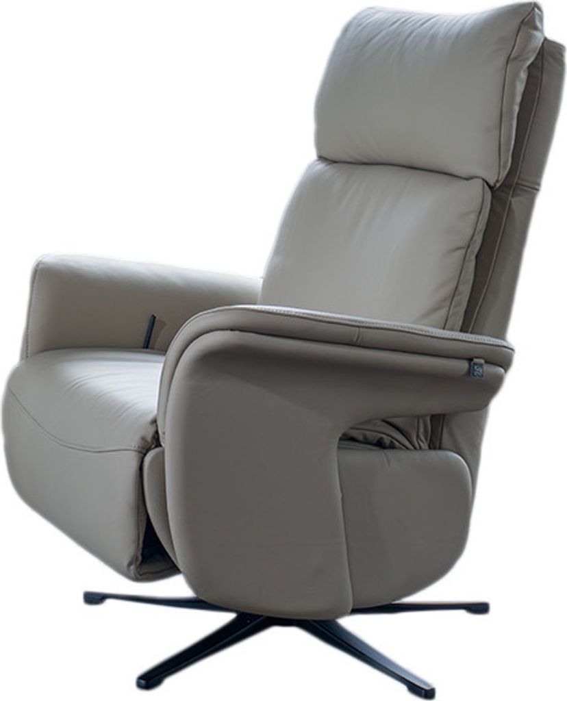KAWOLA Sessel NAMA Relaxsessel drehbar Leder grau