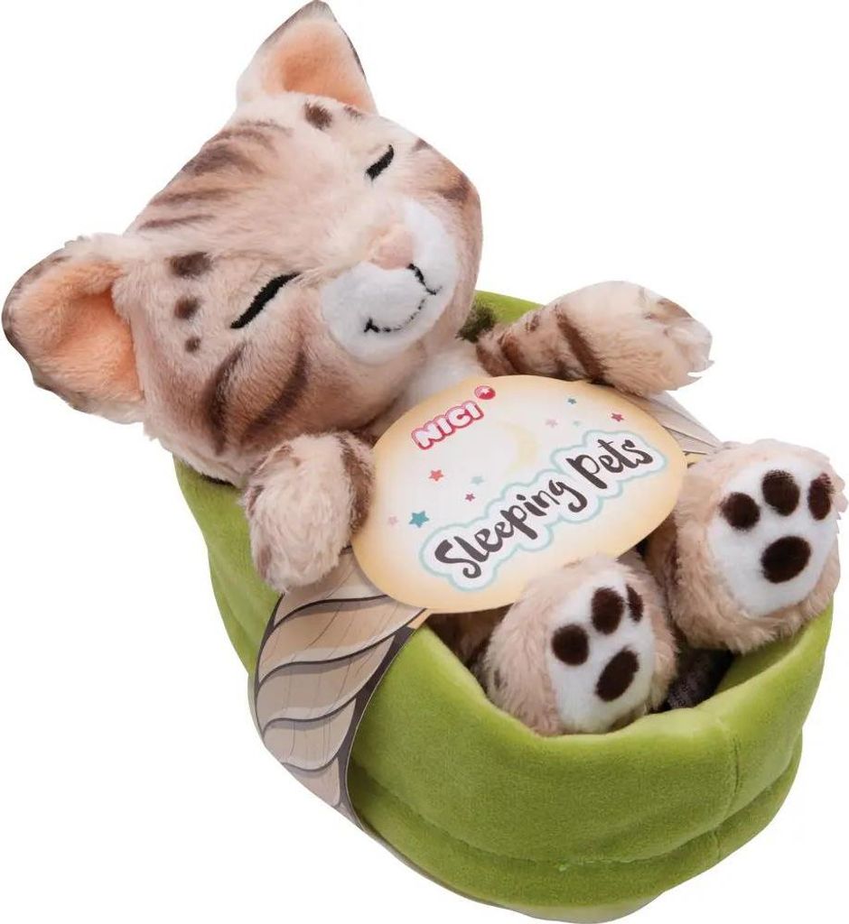 Nici Katze Schläft Im Korb Teddy 12 Cm Beige  Beige One Produktbild 