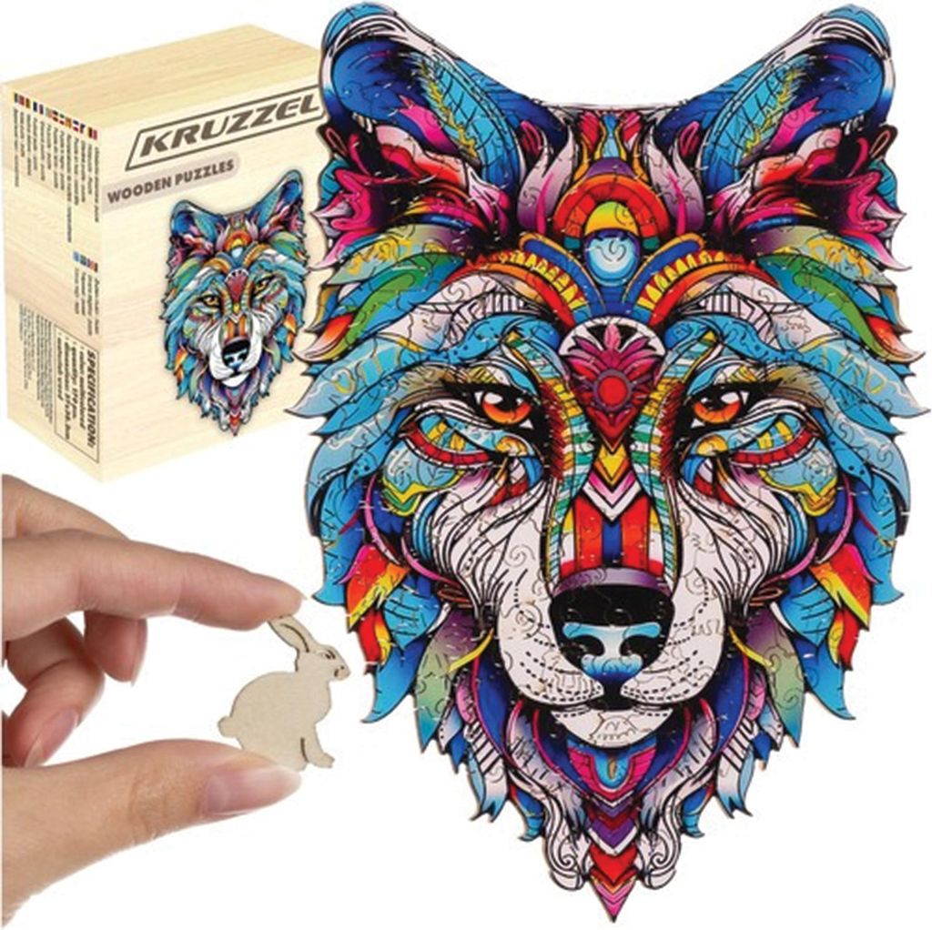 Puzzle Wolf Wolf Face coloré un peu différent, pas de Image du produit 