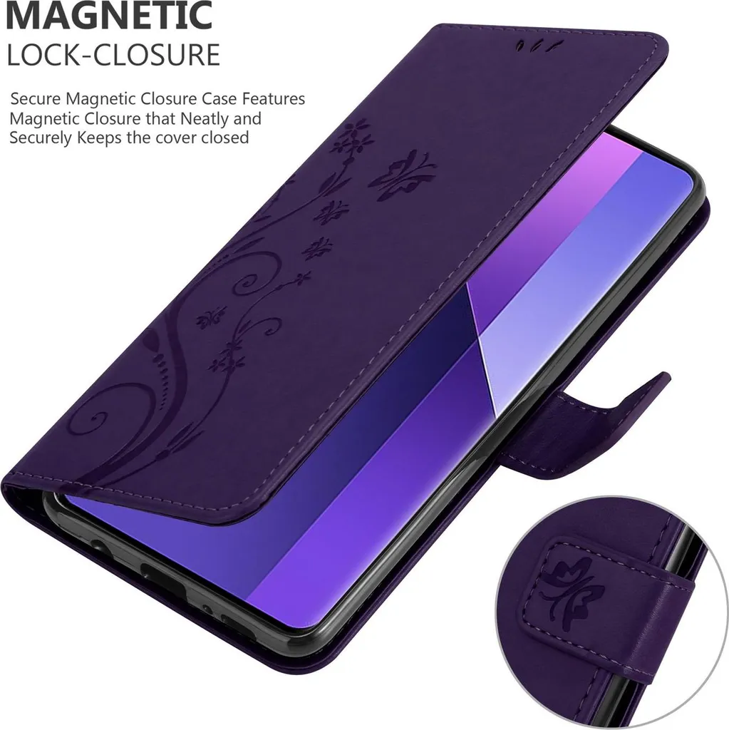 Cadorabo Book Case per Xiaomi Redmi Note 13 Pro Plus - Design Floreale - 4