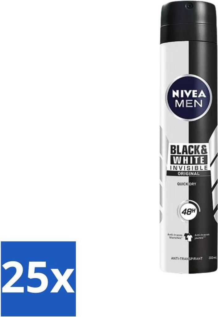 Nivea - Men - Deodorant - Spray - Black & White Invisible Original - 150 ml - Vorteilspack - 25 Stücke