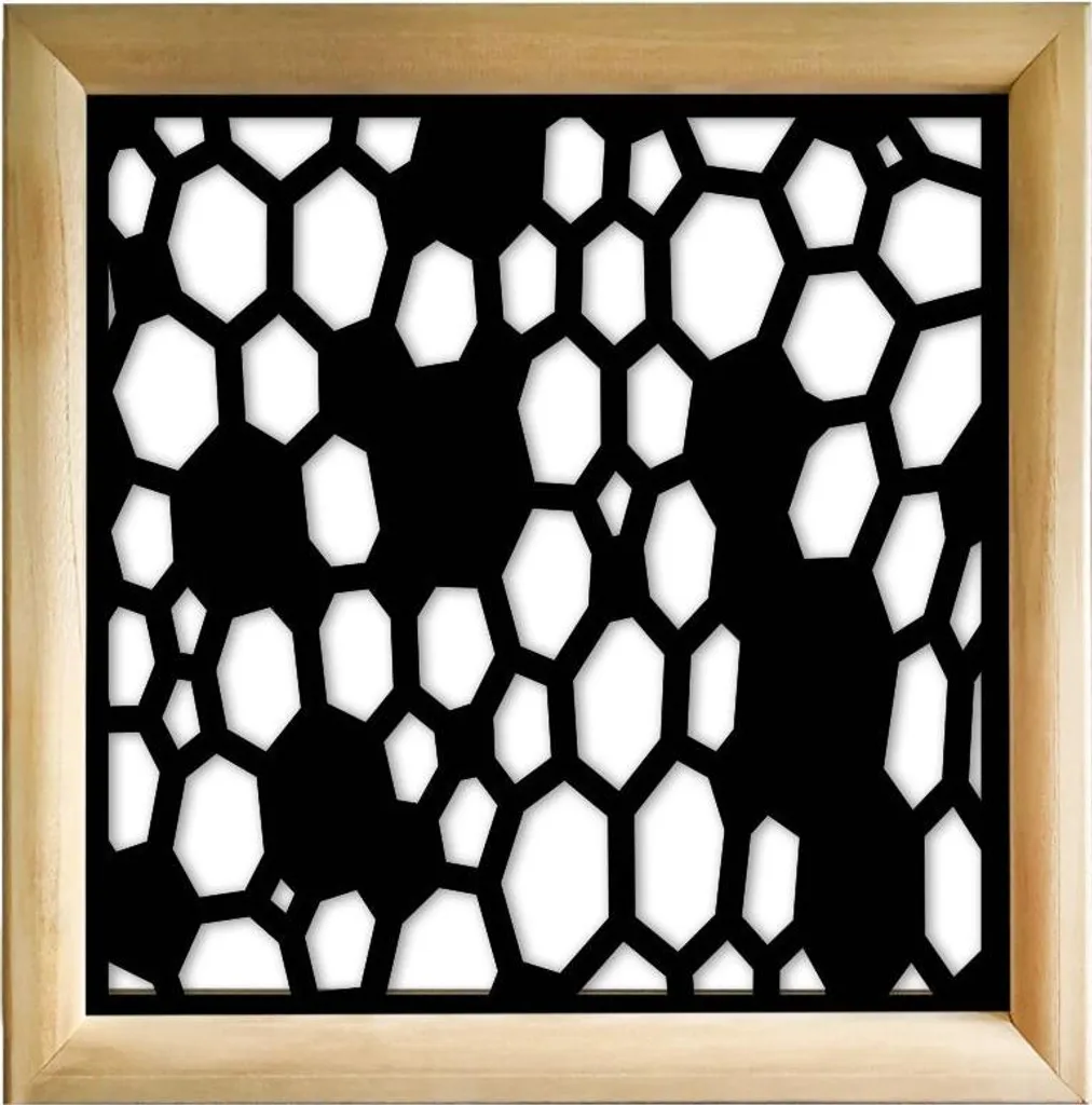 Décoration Murale Salon Noir ALVEARE : Modules 48x48 cm Bois et PVC Pro