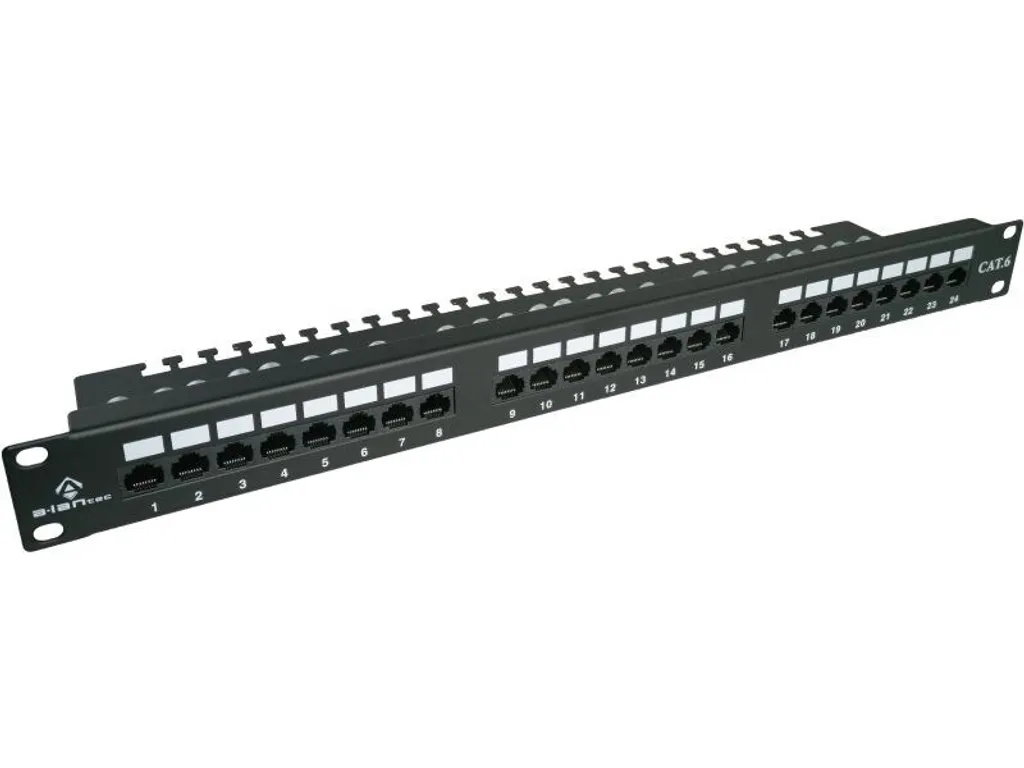 Panneau de brassage pour réseau local 24 ports RJ45 Cat6 UTP 19 pouces
