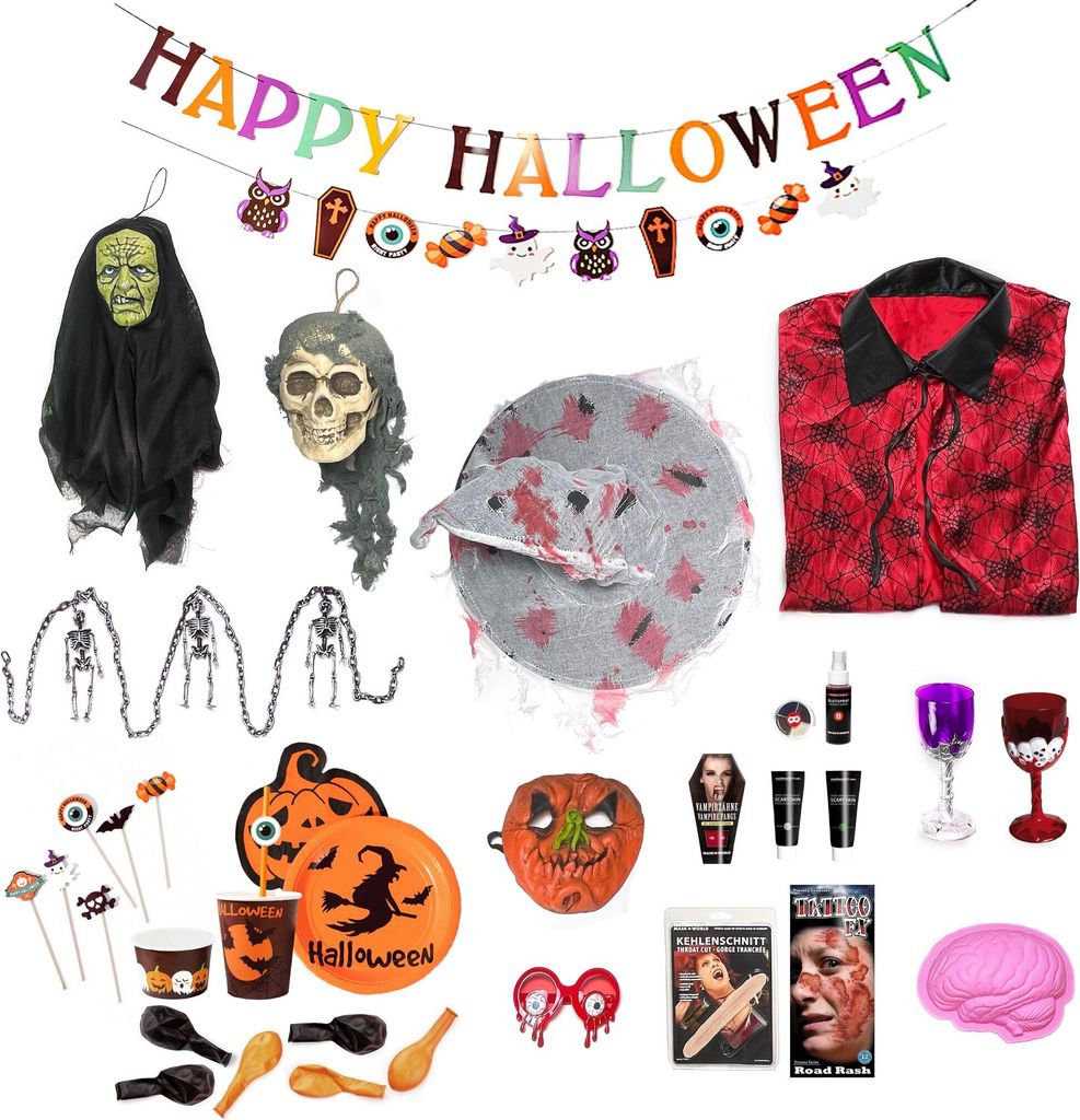 Halloween Party & Deko Box XXL 70-teilig