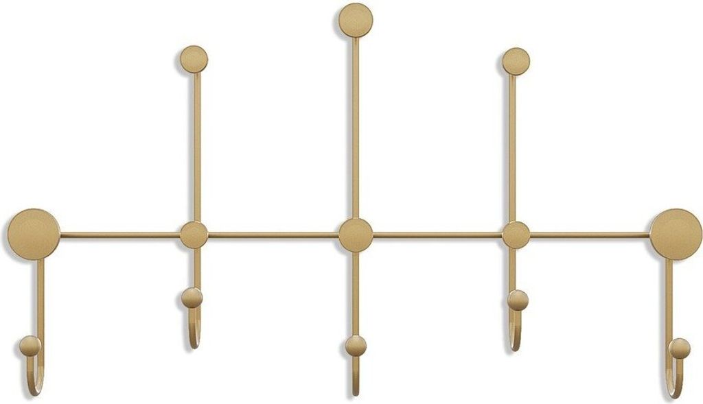 CALICOSY - Wandgarderobe mit 8 Haken aus goldfarbenem Metall H45 cm – IYON