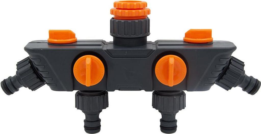 Wasserhahn-Adapter-Verteiler 4-Wege 1/2" + 3/4" + 1"