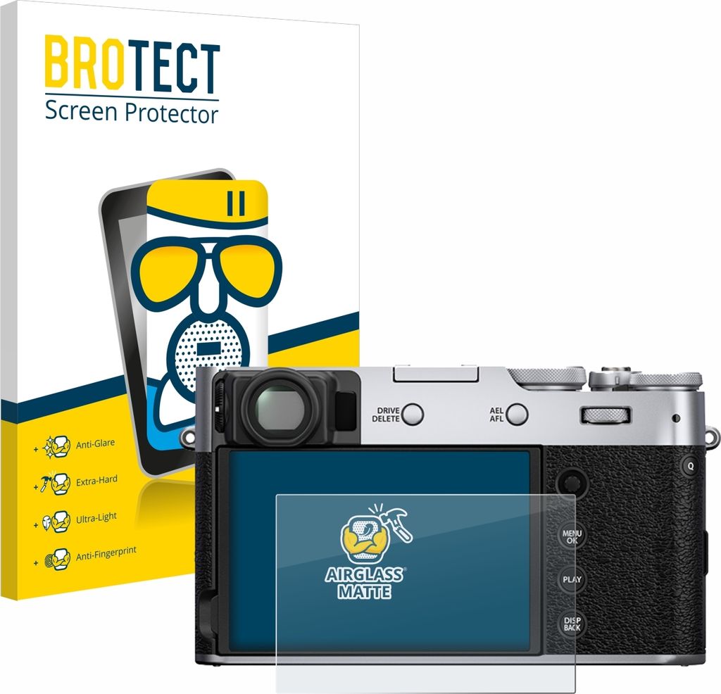 BROTECT Entspiegelungs Schutzglas für Fujifilm X100V Schutzfolie Panzer Folie Glas Display Schutz matt