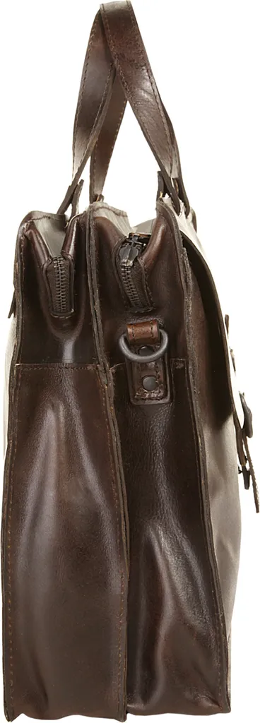 Mallette Cuir Double Compartiment Aberdeen Brown Marron Foncé de Qualité - 10