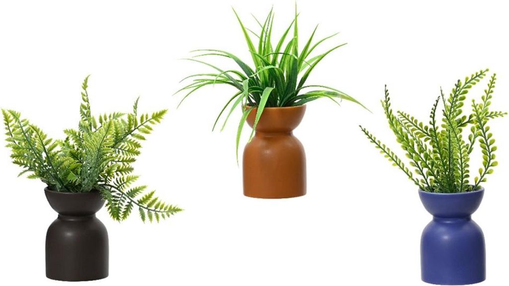 Grünpflanze im Topf, künstlich, dekorativ, 1 Stk., 23x8 cm