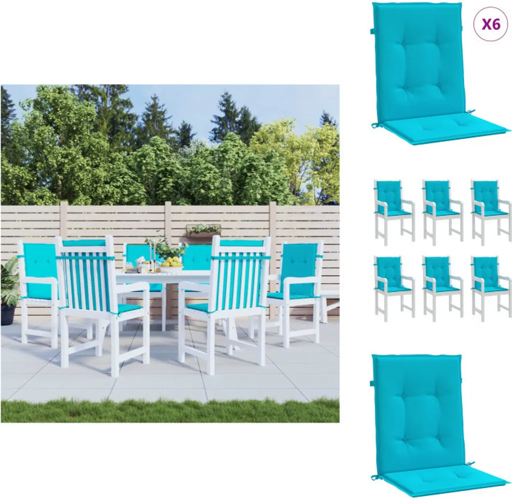 Cuscini Seduta vidaXL 6 pz - Tessuto Oxford Turchese 50x50x7cm