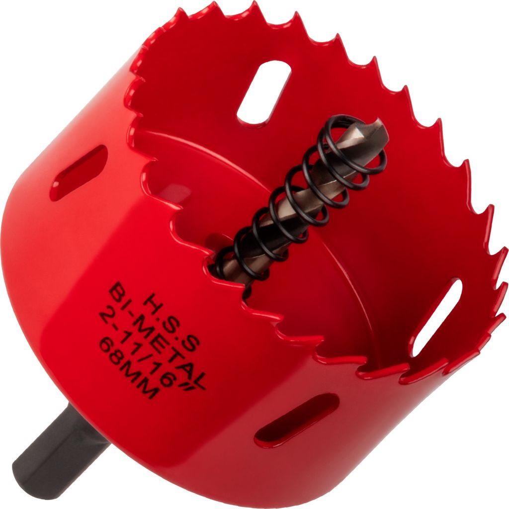 Ø 68mm, Professionelle Universal Lochsäge Ø 28-68mm aus HSS Bi-Metall für Aluminium, Holz, OSB, PVC, Kunststoff, Gipskarton