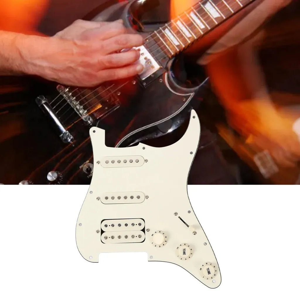 Plaque de montage blanche SSH19 pour guitare avec micros pré-câblés - 11