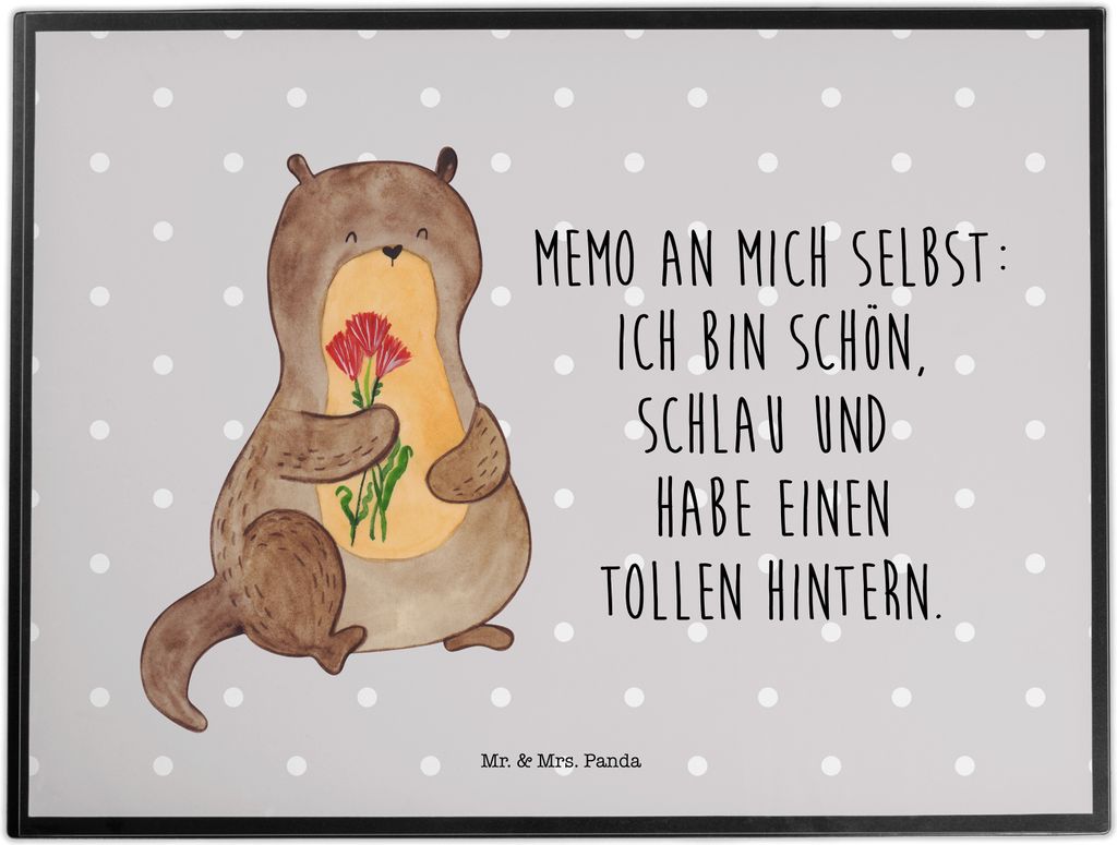 Mr. & Mrs. Panda Schreibunterlage Otter Blumenstrauß - Grau Produktbild 