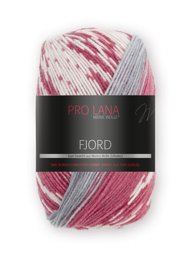 Pro Lana Fjord 100g 083 rot-grau-weiß