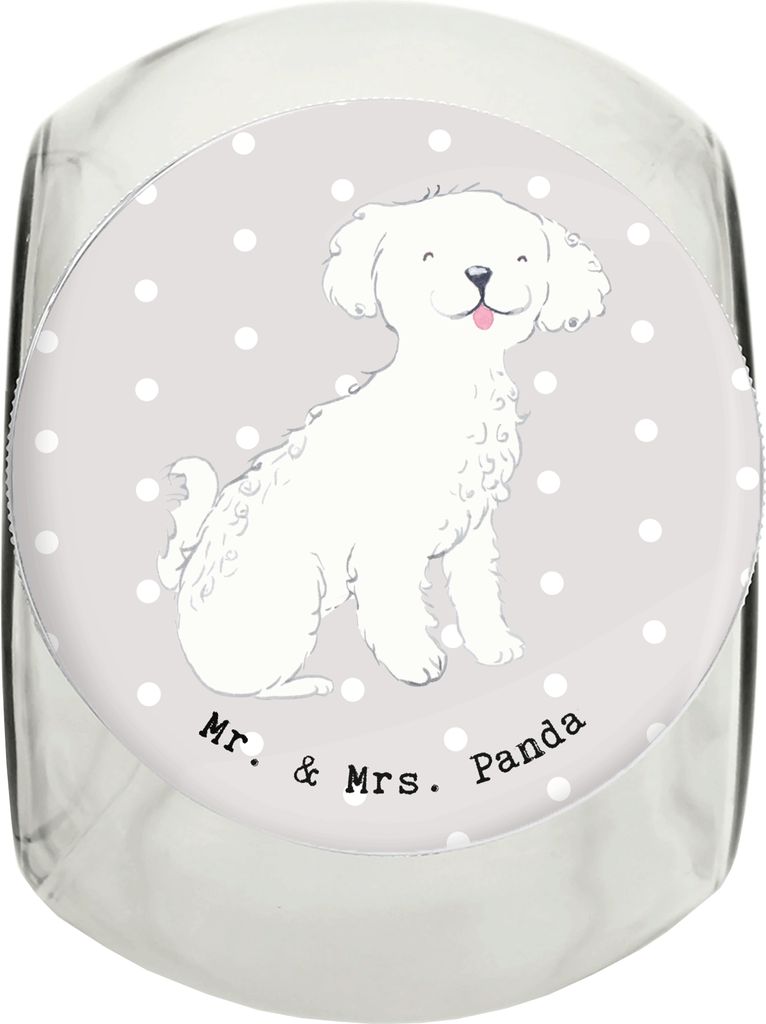 Mr. & Mrs. Panda Bonbonglas Bichon Frisé Moment L 870ml - Grau Pastell - Geschenk, Keksdose, Vorratsbehälter, Dose, Dekoglas, aufbewahrungsglas, ...