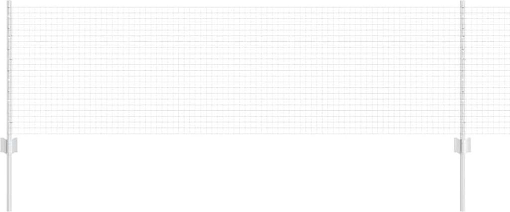 vidaXL Zaun mit Pfosten Silber 0,6 x 50 m Stahl