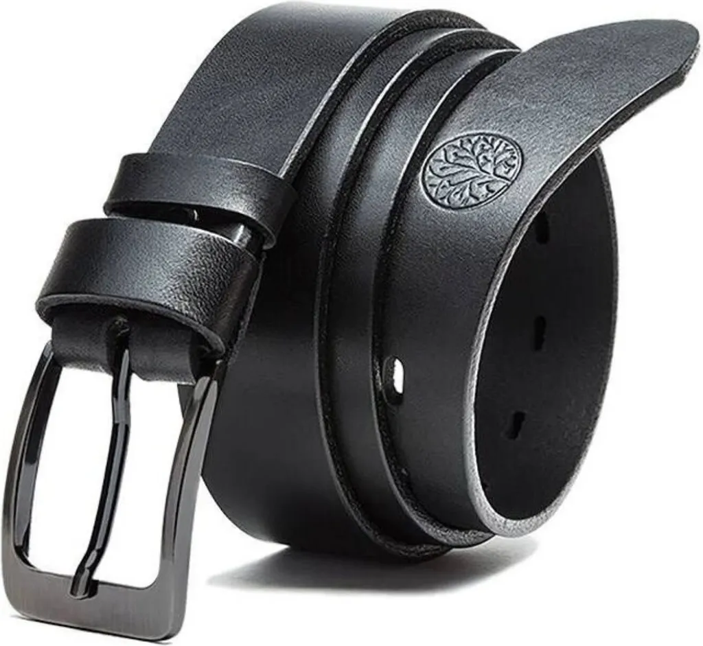 Cintura Uomo Betlewski Lic35-0 Nera | Pelle Naturale per Jeans e Abito
