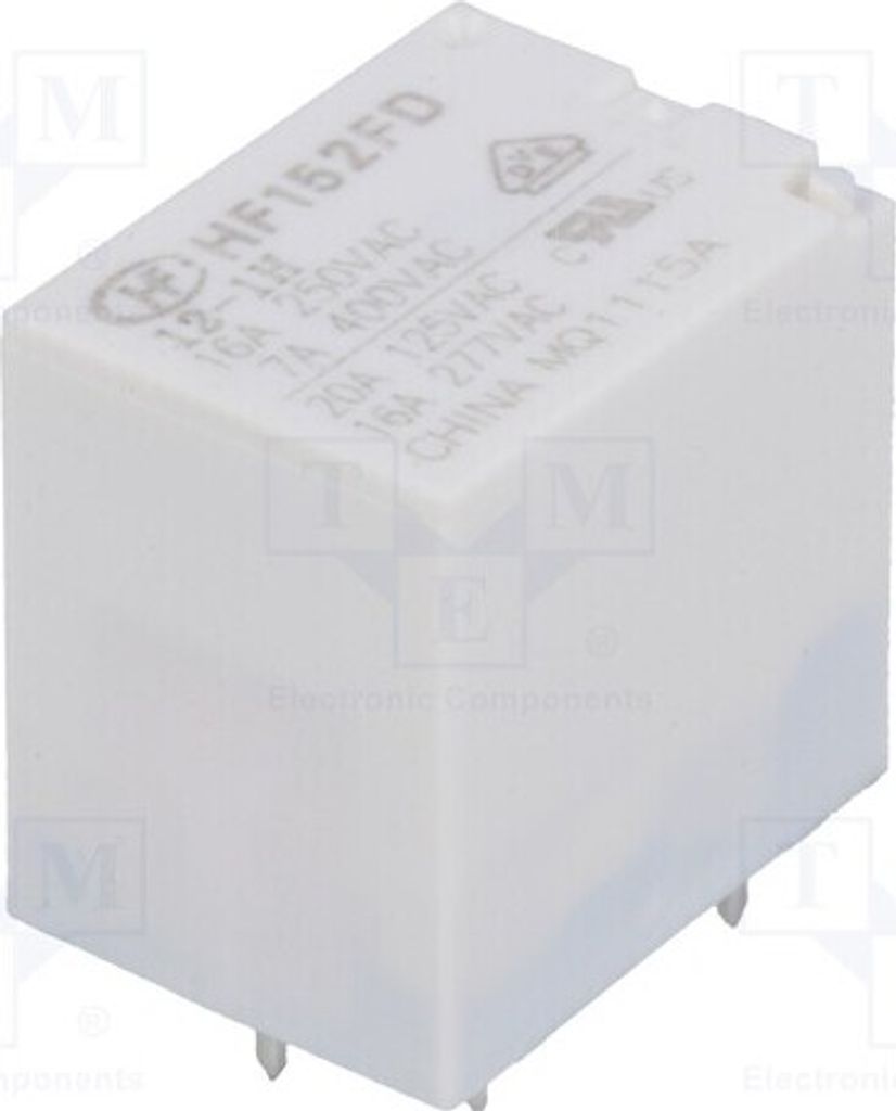 1x Relais: elektromagnetisch USpule : 12VDC 20A/125VAC HF152FD/012-1H Elektromag