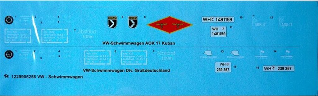 Torro 1229905256 - Aufkleber/Decals Schwimmwagen Kuban Brückenkopf - Neu