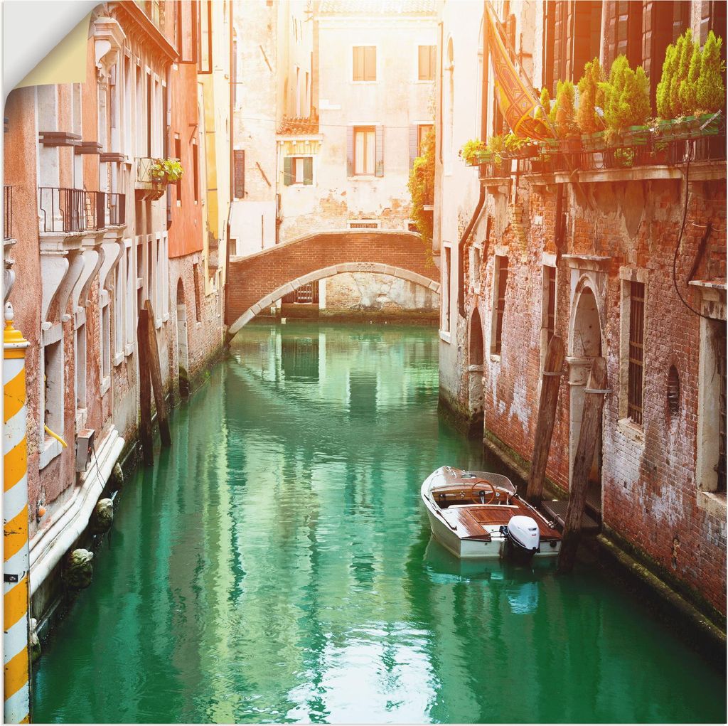 ARTland Wandbild, selbstklebend Venedig Canal Größe: 70x70 cm