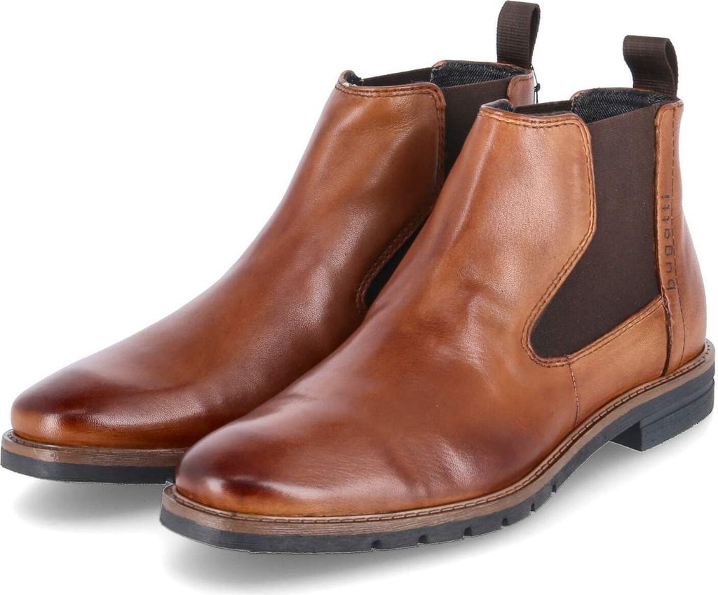 Bugatti Hommes Chelsea Boots/ Bottines Marron Cuir lisse Image du produit 