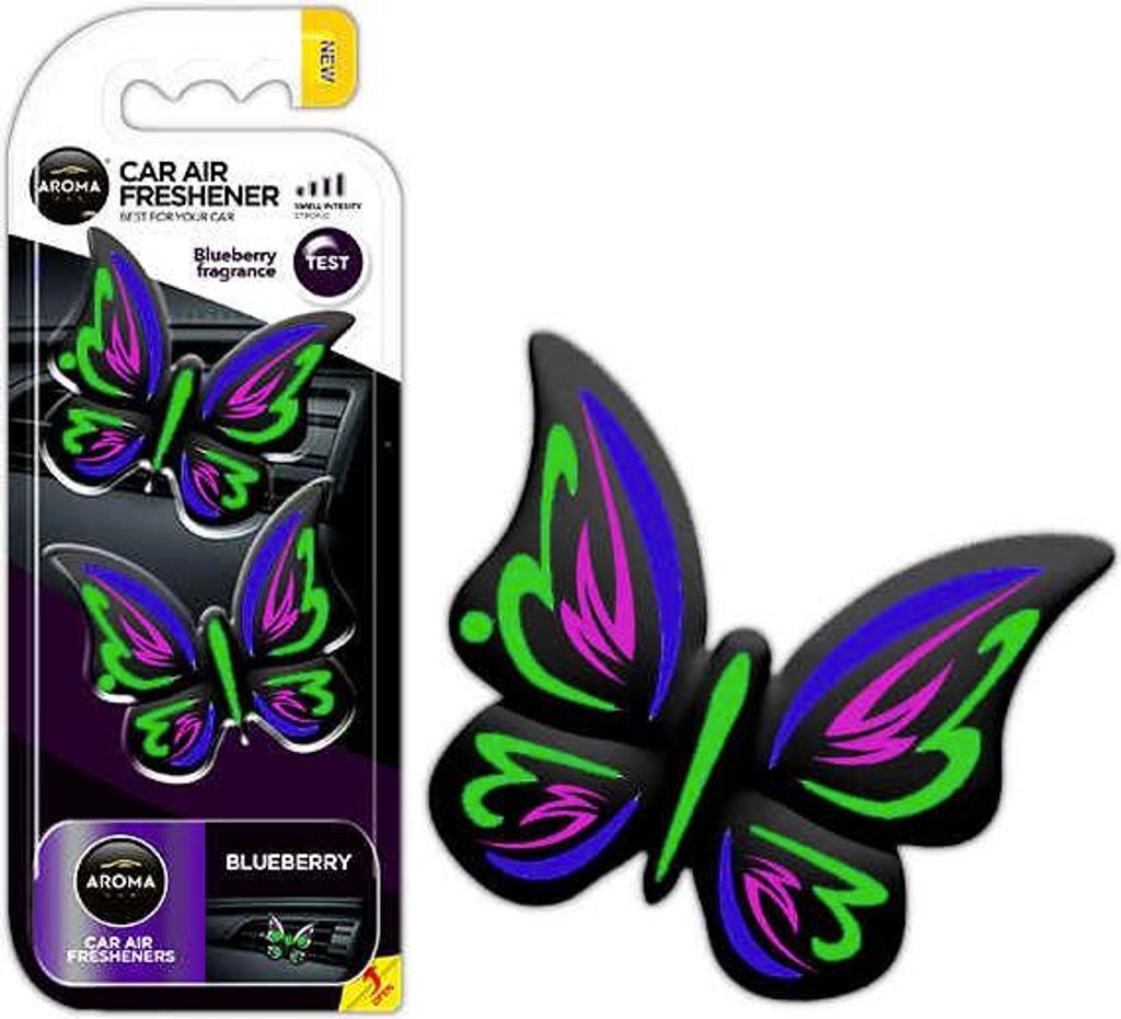 Duftender Autoluftreiniger AROMA FANCY SHAPES BUTTERFLY Blaubeere