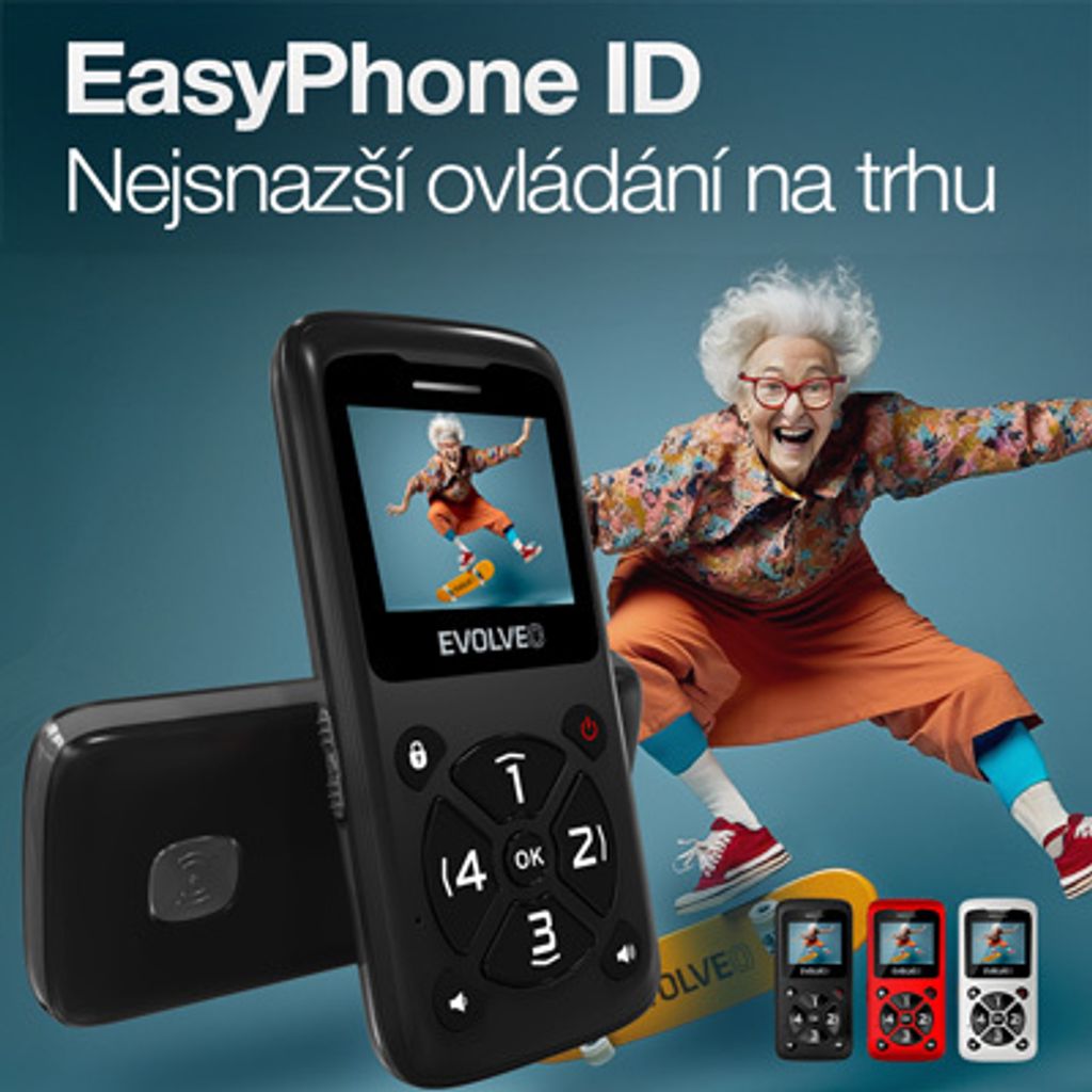 EVOLVEO EasyPhone ID, telefono cellulare per anziani, rosso Immagine del prodotto 