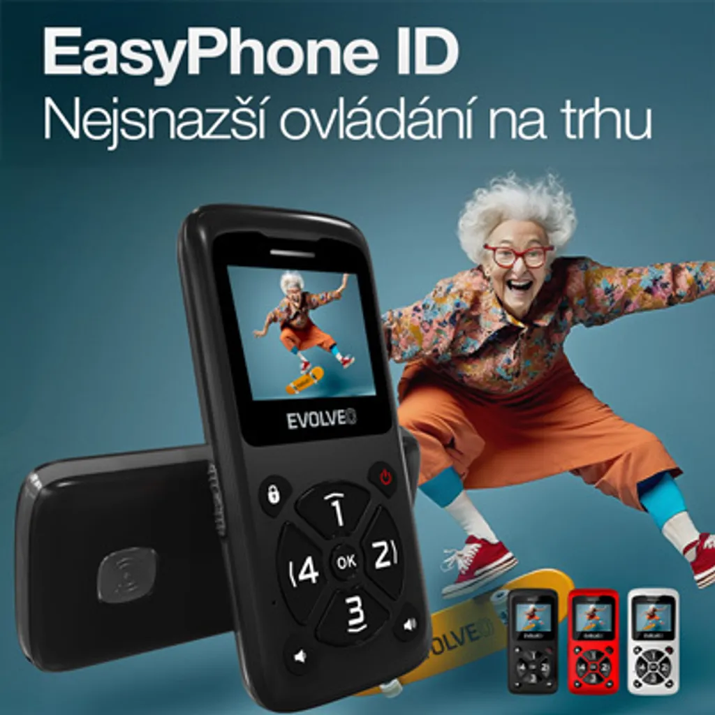 Téléphone portable simple pour personne âgée EVOLVEO EasyPhone ID Rouge