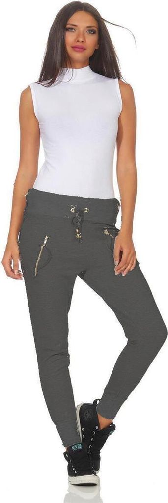 Pantaloni da jogging da donna per il tempo libero; grigio Immagine del prodotto 