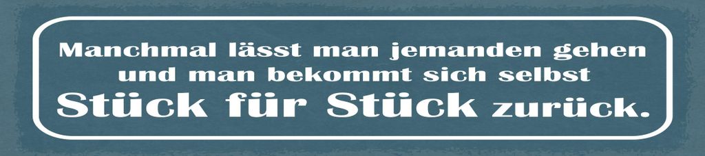 vianmo Blechschild 10x46 cm Manchmal lässt man jemanden gehen