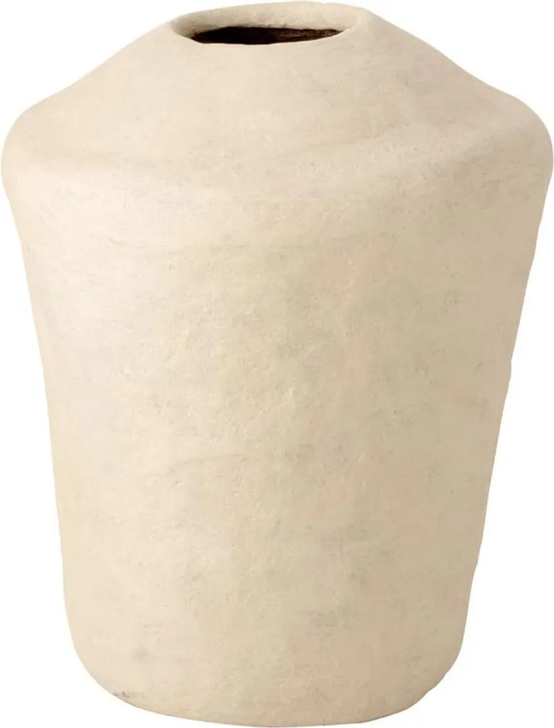 Grand Vase Blanc Design en Papier Mâché Chad pour Salon Contemporain