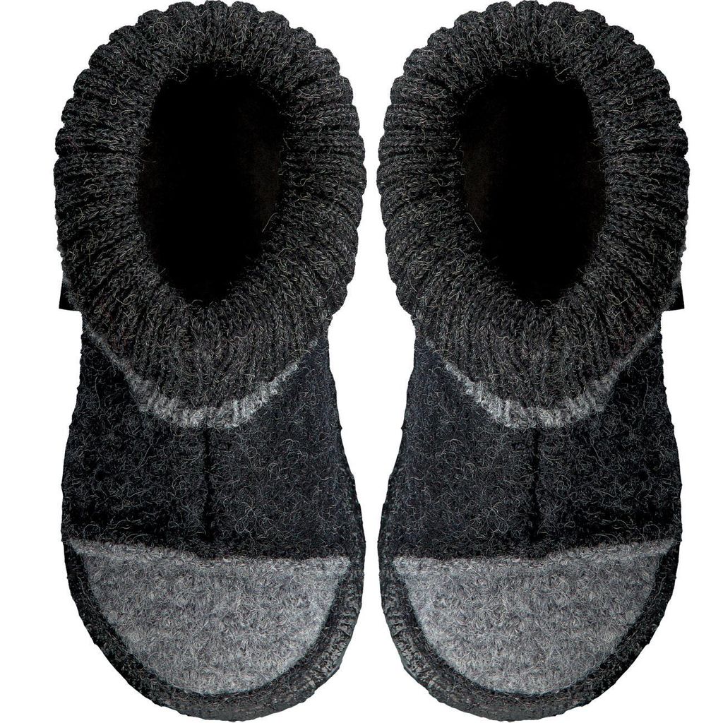 Nanga Tal Kinder Hausschuh Hüttenschuh Wollfilz Latexsohle grau Gr.23-35 EUR 34