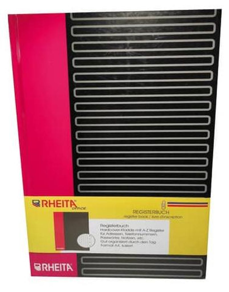 RHEITA 954-40 90g/m² Registerbuch A4 96Bl kariert schwarz/rot