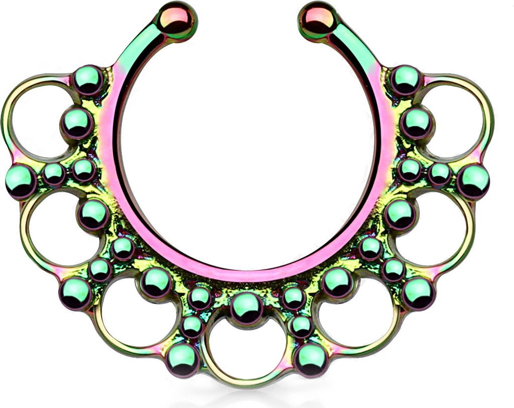 Nasenpiercing Nasenring Fake Piercing Septum Chirurgensthal Tribal Ornamente Helix rainbow