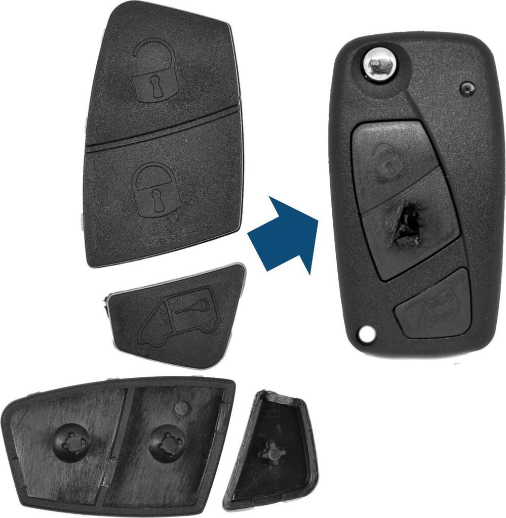 Auto Schlüssel Tasten Set 2X Tastenfeld kompatibel mit 3 Produktbild 