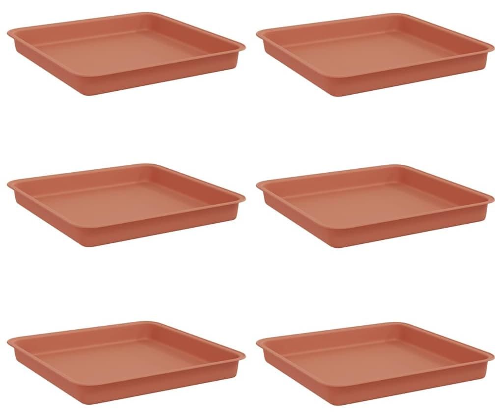 Quadratisches Blumentablett 6 pcs Ziegelrot 18 x 18 x 2 cm