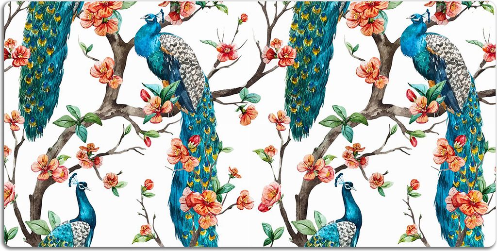Schreibtischmatte Tischunterlage 100x50 cm Mauspad - Bunter Pfau