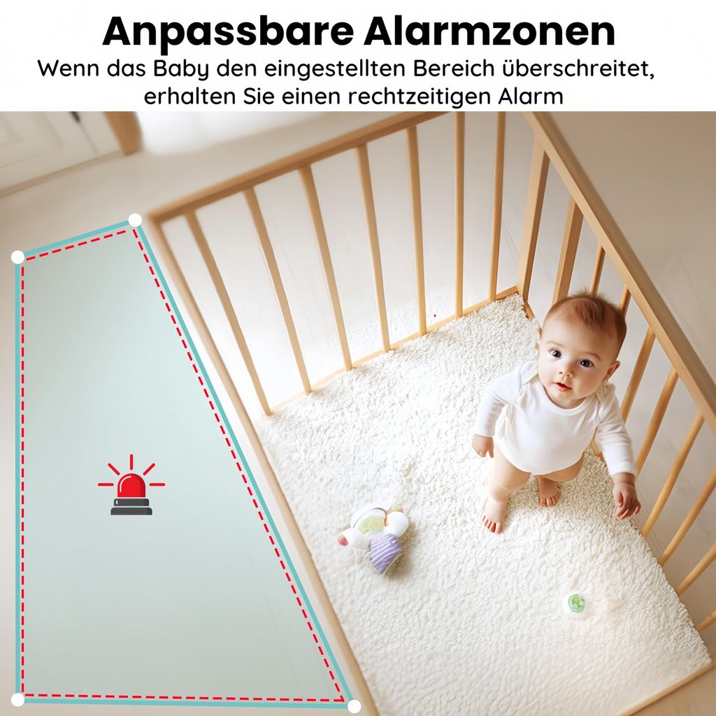 BOIFUN 4.3" Babyphone mit Kamera APP 1080P, PTZ 350°, Produktbild 6