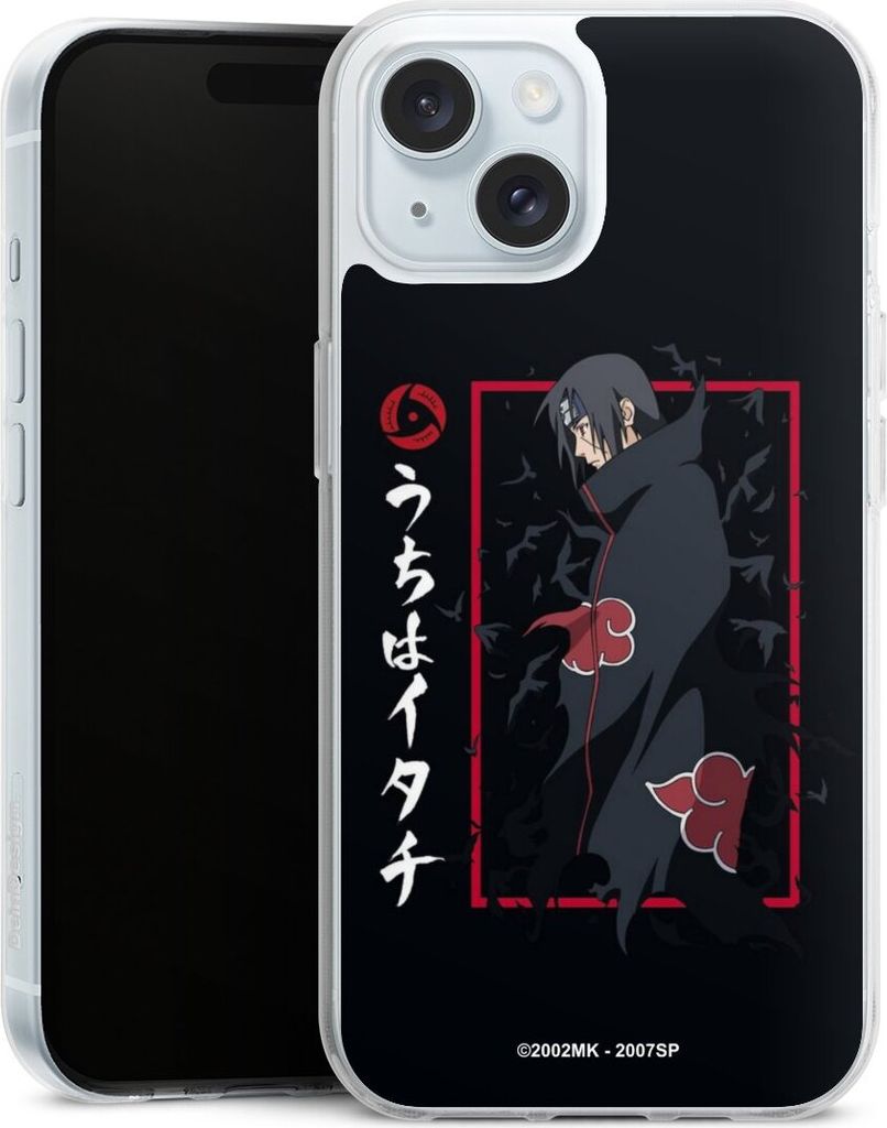 DeinDesign Handyhülle für Apple iPhone 15 Silikon Hülle Case Smartphone Schutzhülle Naruto Shippuden Offizielles Lizenzprodukt Itachi Uchiha