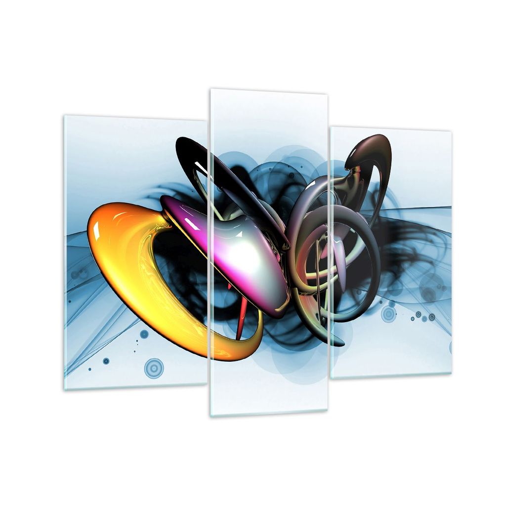 Bilder auf glas - Cyberspace Abstraktion Modell - 130x100cm - Glasbilder - Wandbilder - Kunstdruck - zum Aufhängen bereit - Wanddekoration aus Gla...