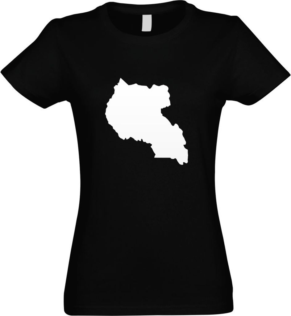 Kiwistar - T-Shirt tailliert - Damen - schwarz - Uganda Umriss Kontur - mit Motiv Bedruckt - Funshirt Design - Sport - Freizeit - Damen - XL