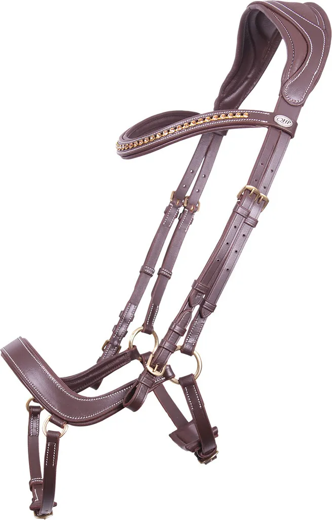 Bridon QHP Devi anatomique noir avec doublure moelleuse et surpiqûres