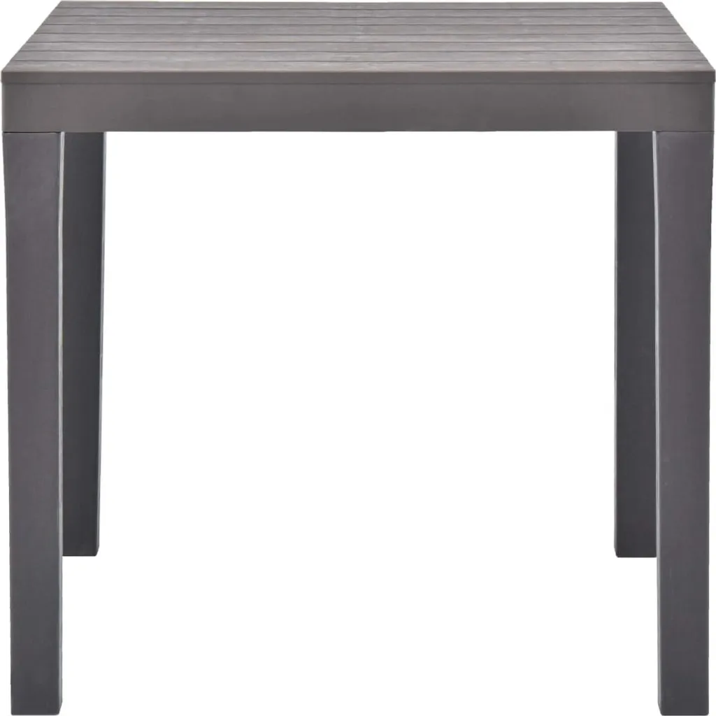 Table de terrasse carrée moka 78 cm plastique pour repas en extérieur