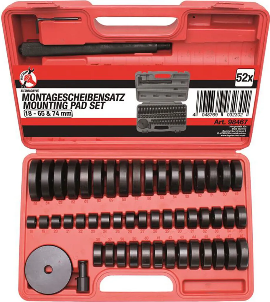 Kit pour changer les roulements de roue sans dommages - 52 disques de pose